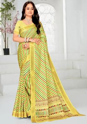 Multi Colour Printed Silk Saree
