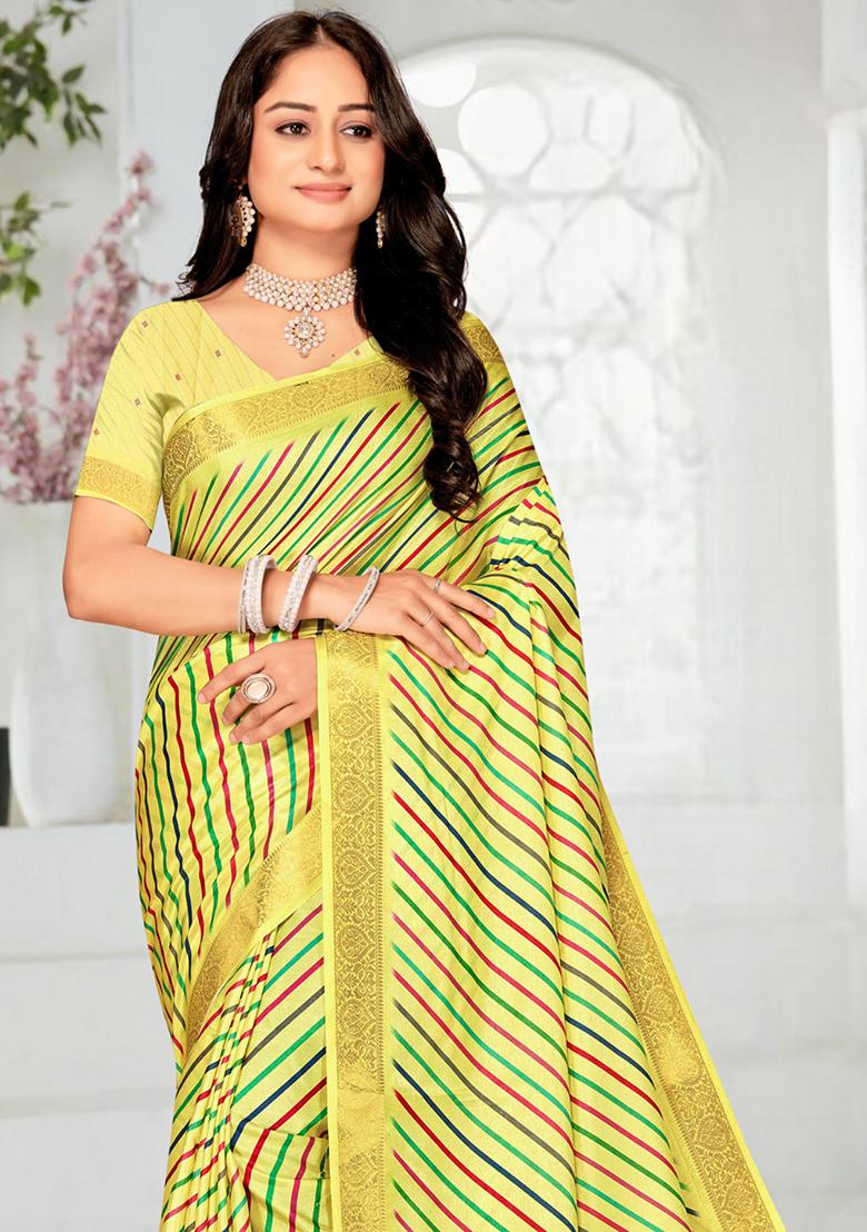 Multi Colour Printed Silk Saree