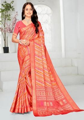 Multi Colour Printed Silk Saree