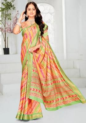 Multi Colour Printed Silk Saree