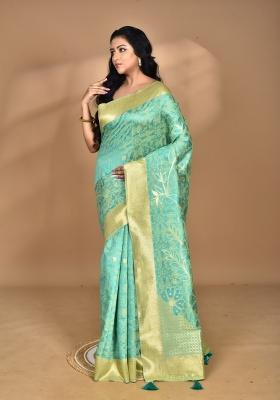Green Handloom Sami Silk Saree Set