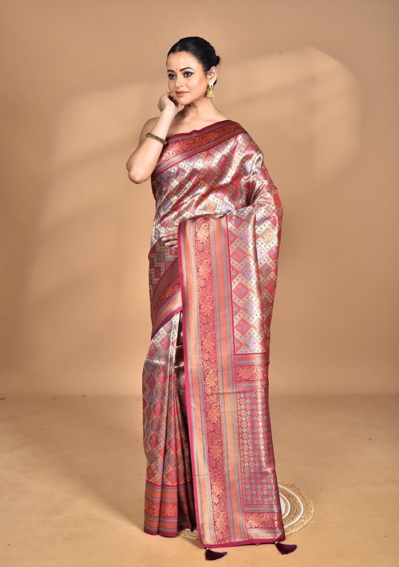 Purple Rajputana Kanjiviram Silk Saree Set