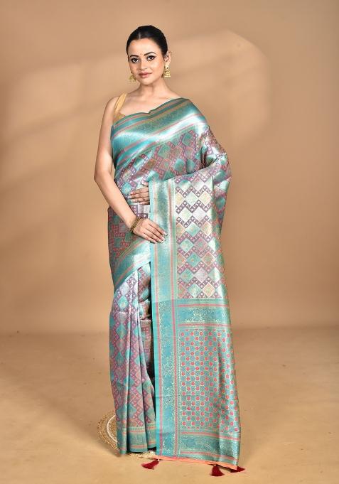 Pink Rajputana Kanjiviram Silk Saree Set