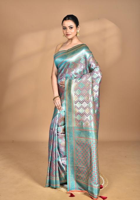 Pink Rajputana Kanjiviram Silk Saree Set