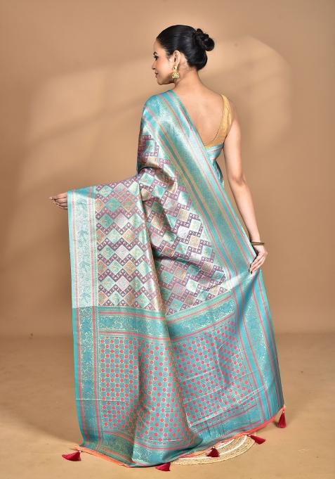 Pink Rajputana Kanjiviram Silk Saree Set