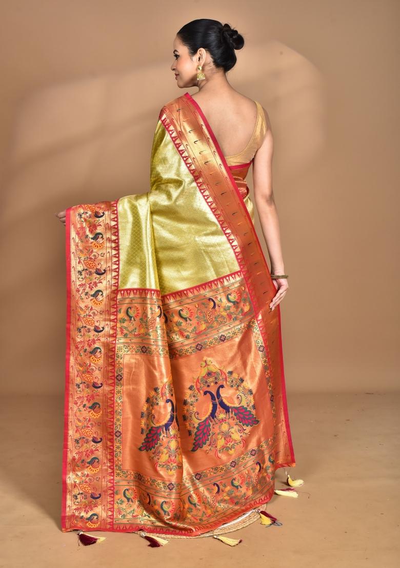 Rani Pink Banarsi Silk Silk Saree Set