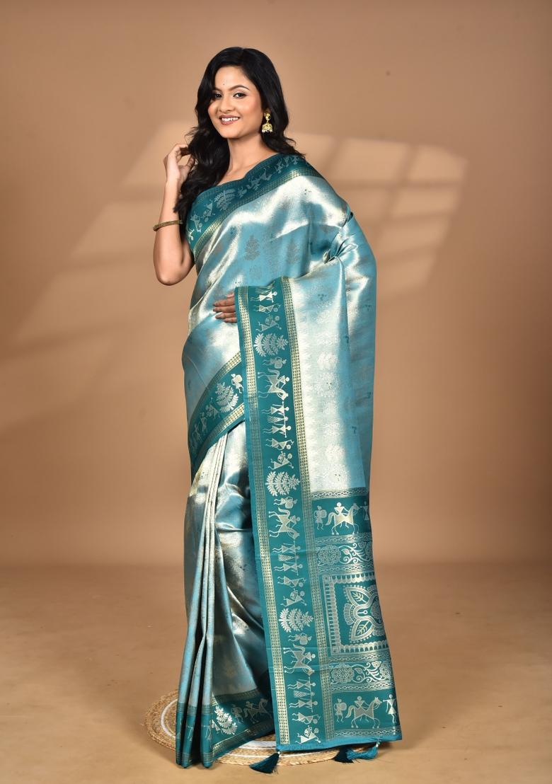 Sky Blue Silk Saree Silk Saree Set