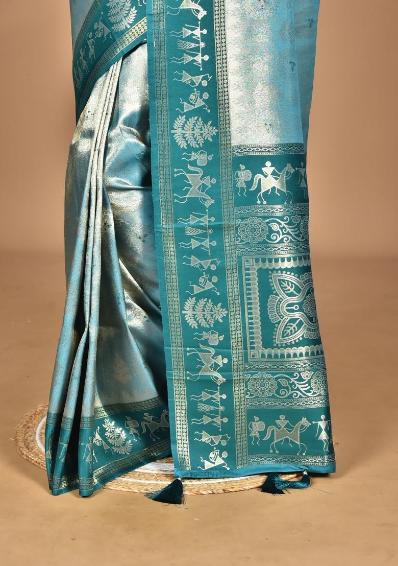Sky Blue Silk Saree Silk Saree Set