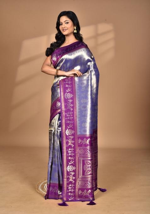 Purple Silk Saree Silk Saree Set