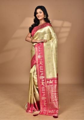 Beige Silk Saree Silk Saree Set