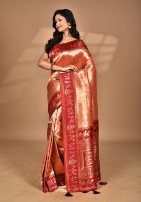Peach Silk Saree Silk Saree Set