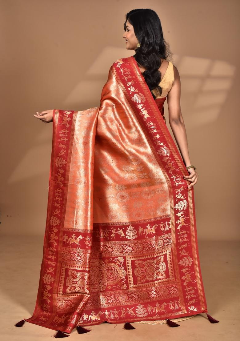 Peach Silk Saree Silk Saree Set