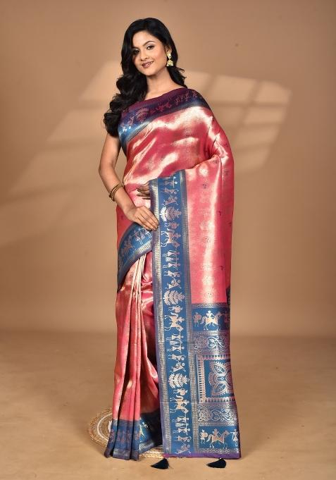 Pink Silk Saree Silk Saree Set
