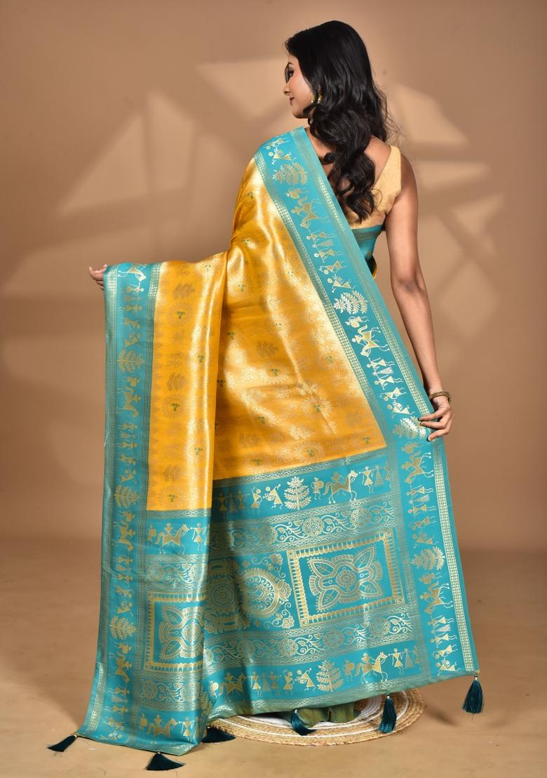Yellow Silk Saree Silk Saree Set