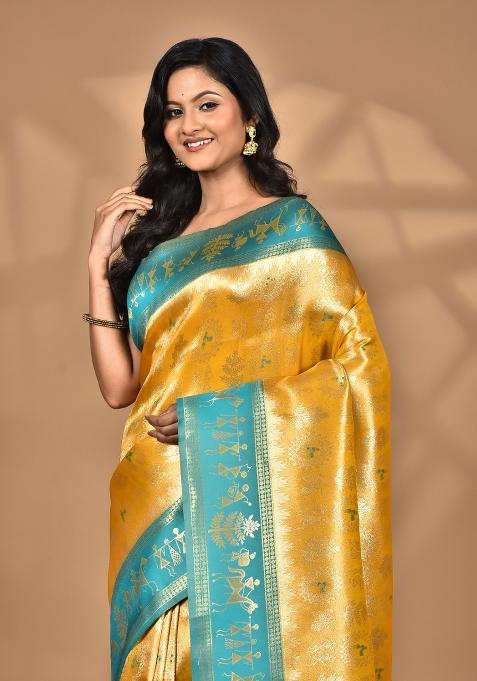 Yellow Silk Saree Silk Saree Set