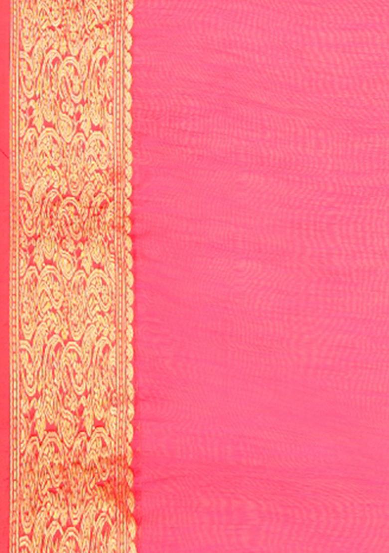 Rani Embroidered Cotton Saree Set