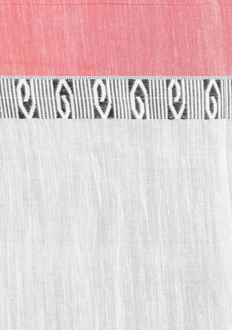 White Jacquard Cotton Saree Set