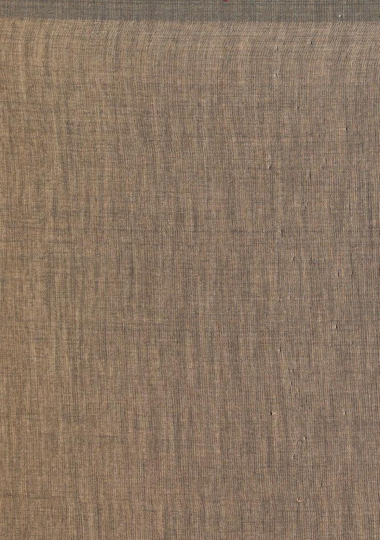 Blue Solid Cotton Saree Set