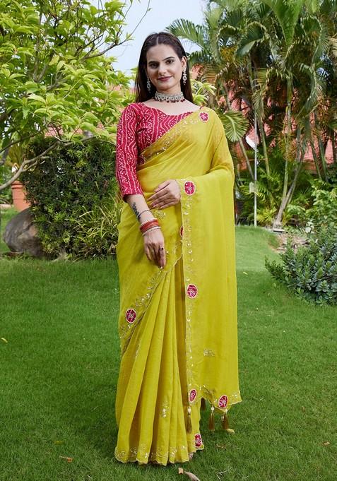 Devdas Embroidered Chiffon Saree Set