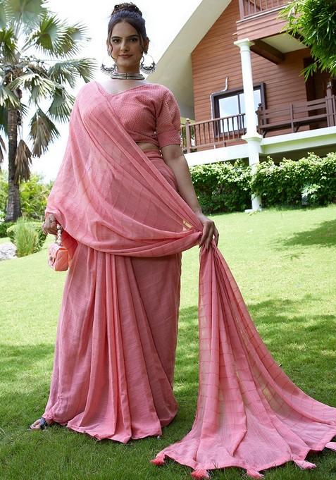 Gajari Embroidered Chiffon Saree Set