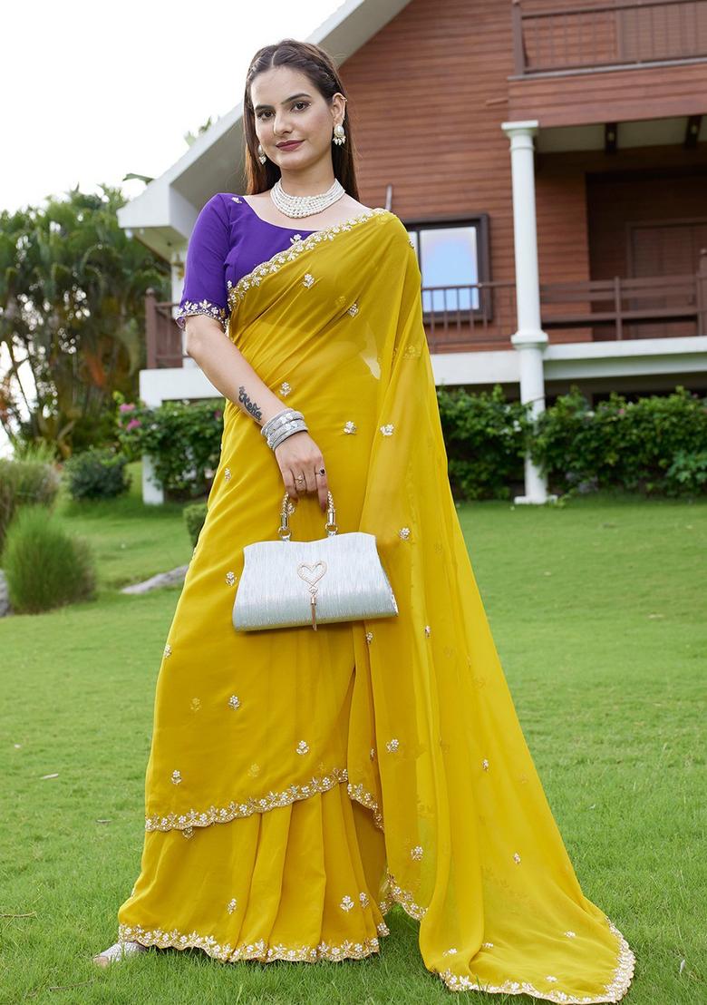 Devdas Embroidered Georgette Saree Set