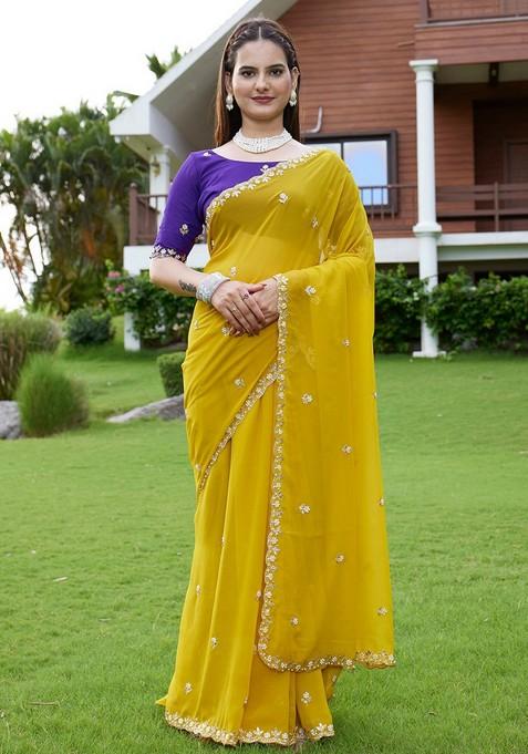 Devdas Embroidered Georgette Saree Set