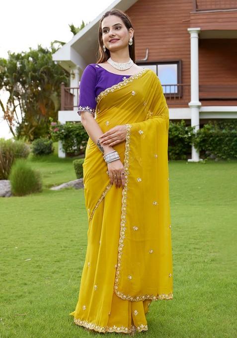Devdas Embroidered Georgette Saree Set