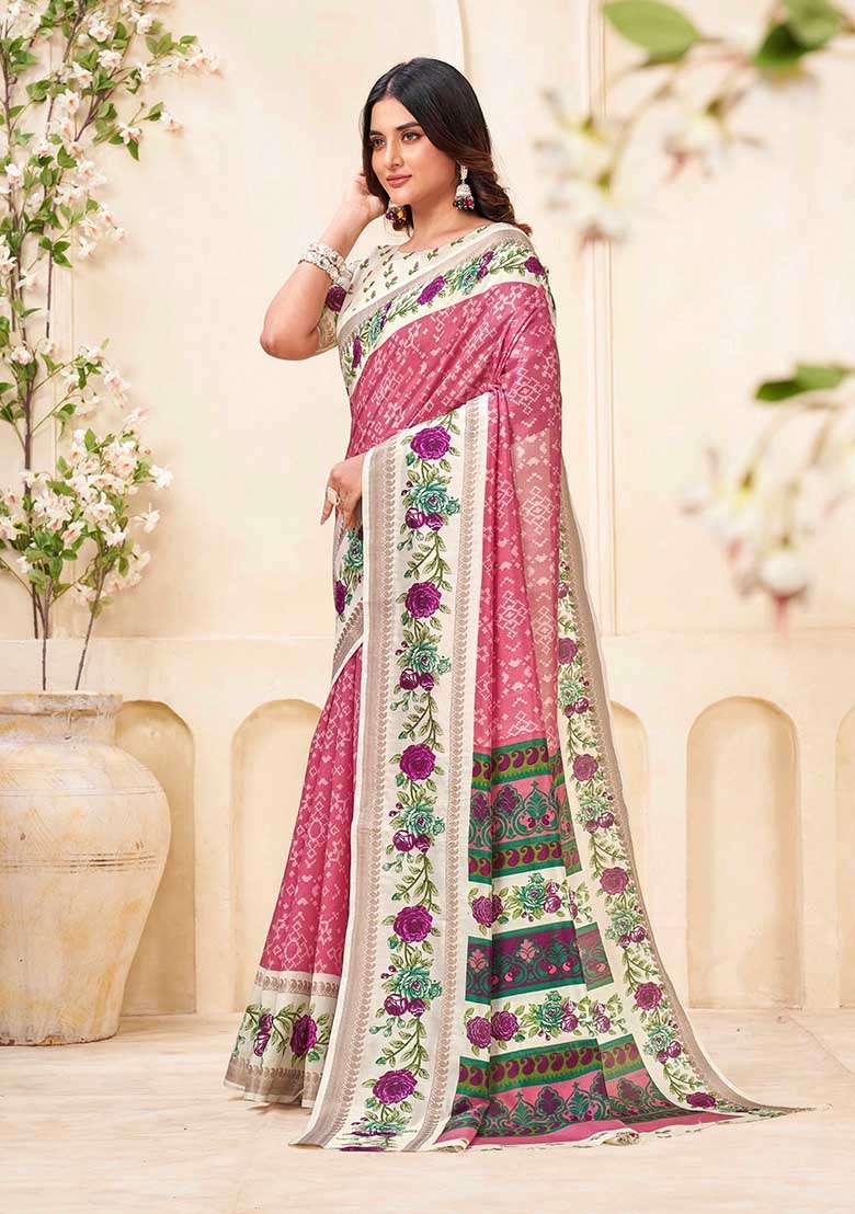Gajari Embroidered Silk Saree Set - Indya