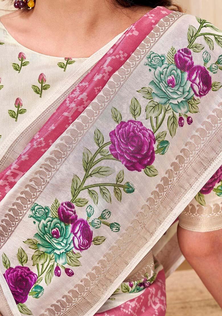 Gajari Embroidered Silk Saree Set