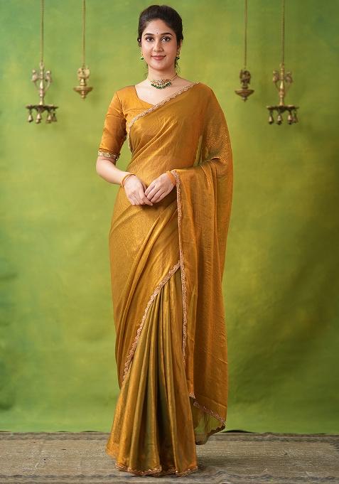 Gold Embroidered Zimmy Choo Saree Set