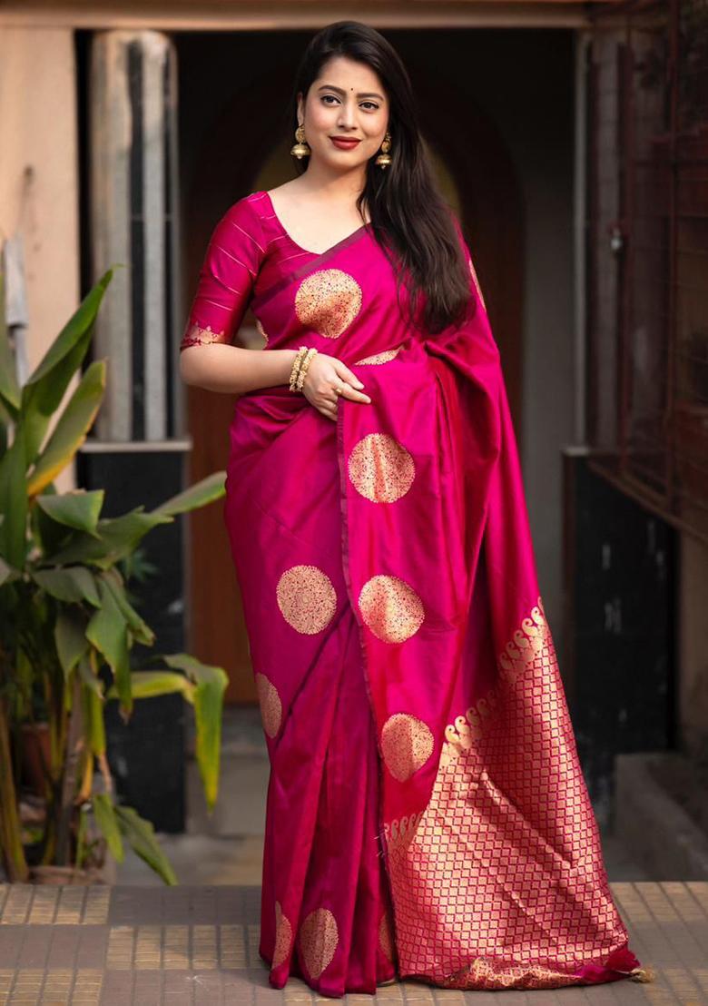 Rani Printed Silk Saree