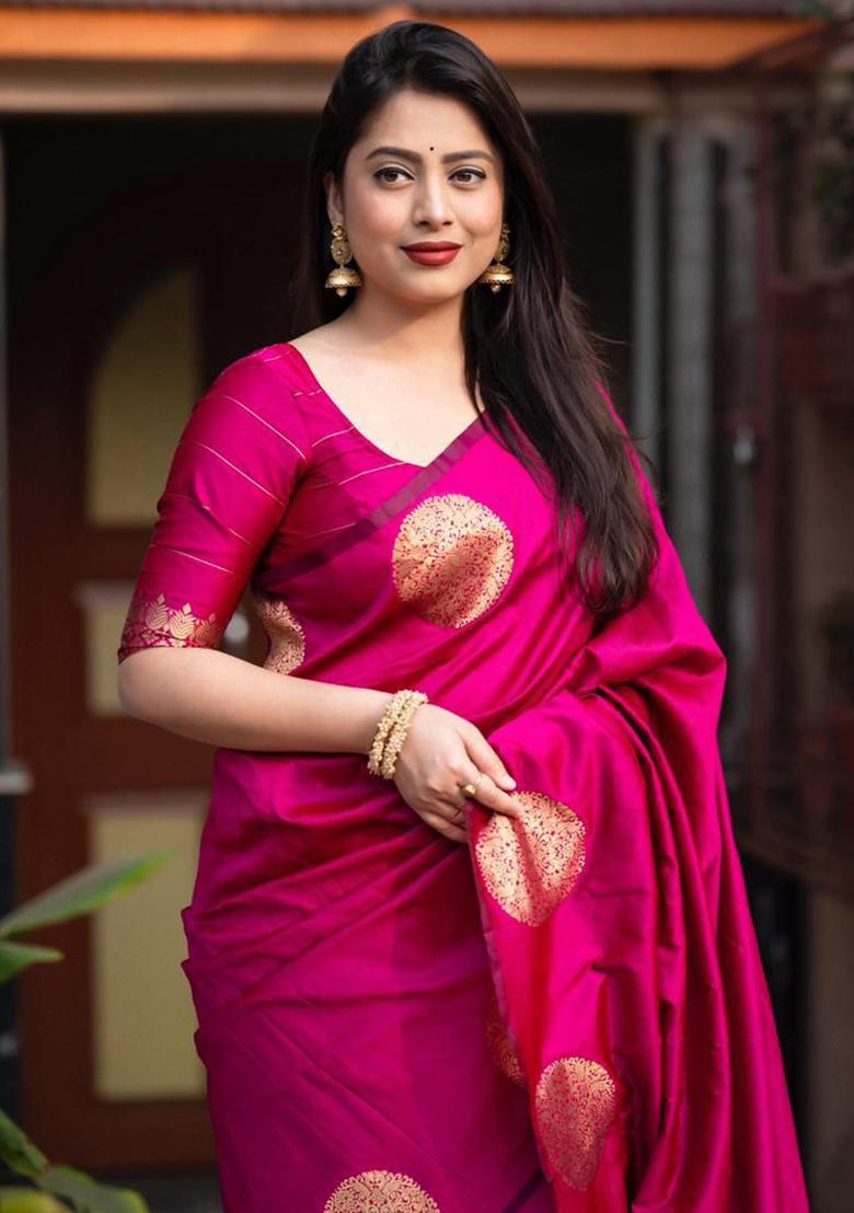 Rani Printed Silk Saree