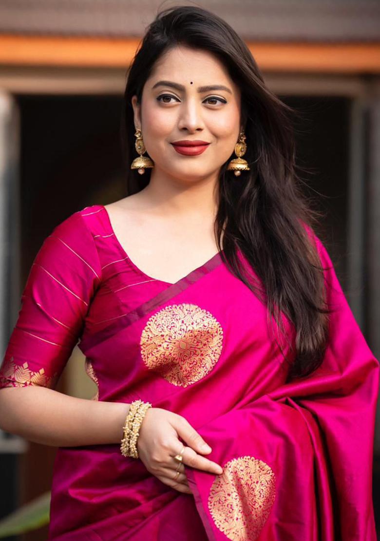 Rani Printed Silk Saree