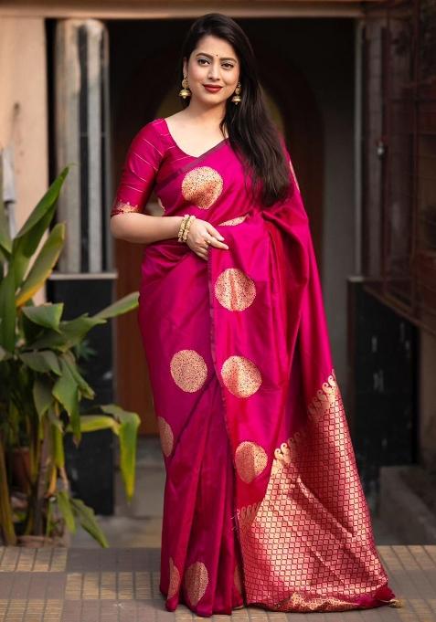 Rani Printed Silk Saree