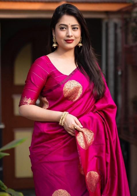 Rani Printed Silk Saree