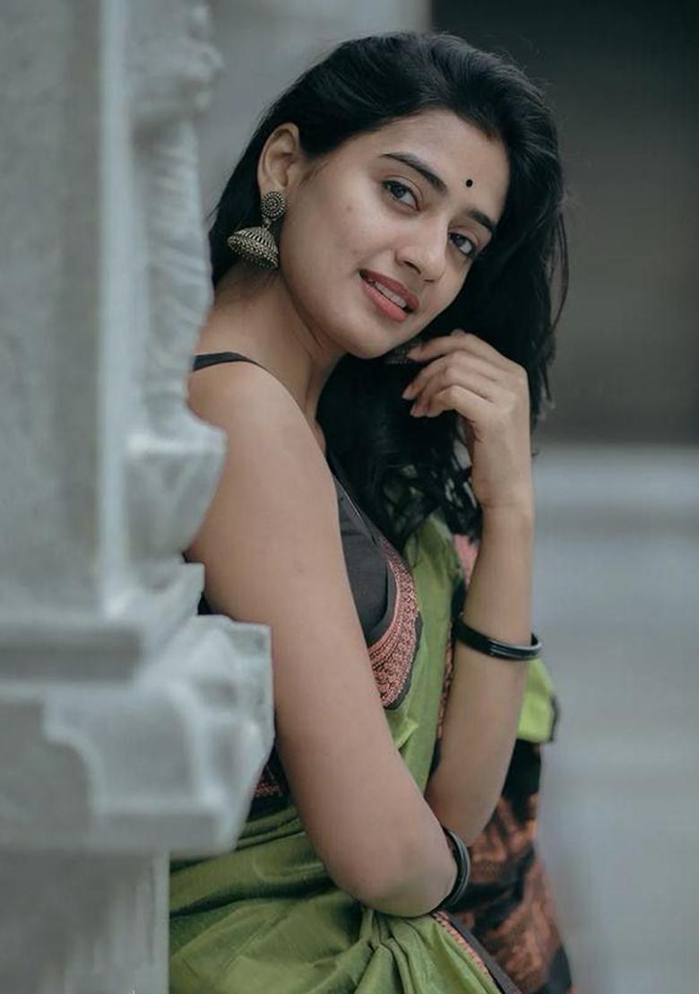 Light Green Printed Silk Saree