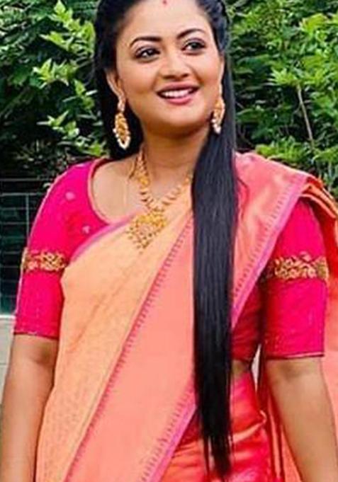 Peach Printed Silk Saree