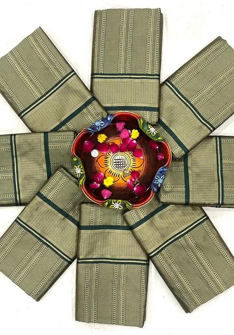 Green Printed Silk Saree