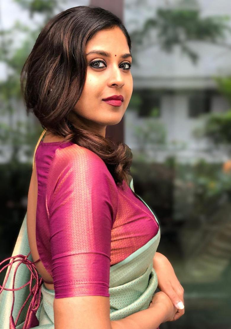 Light Green Printed Silk Saree