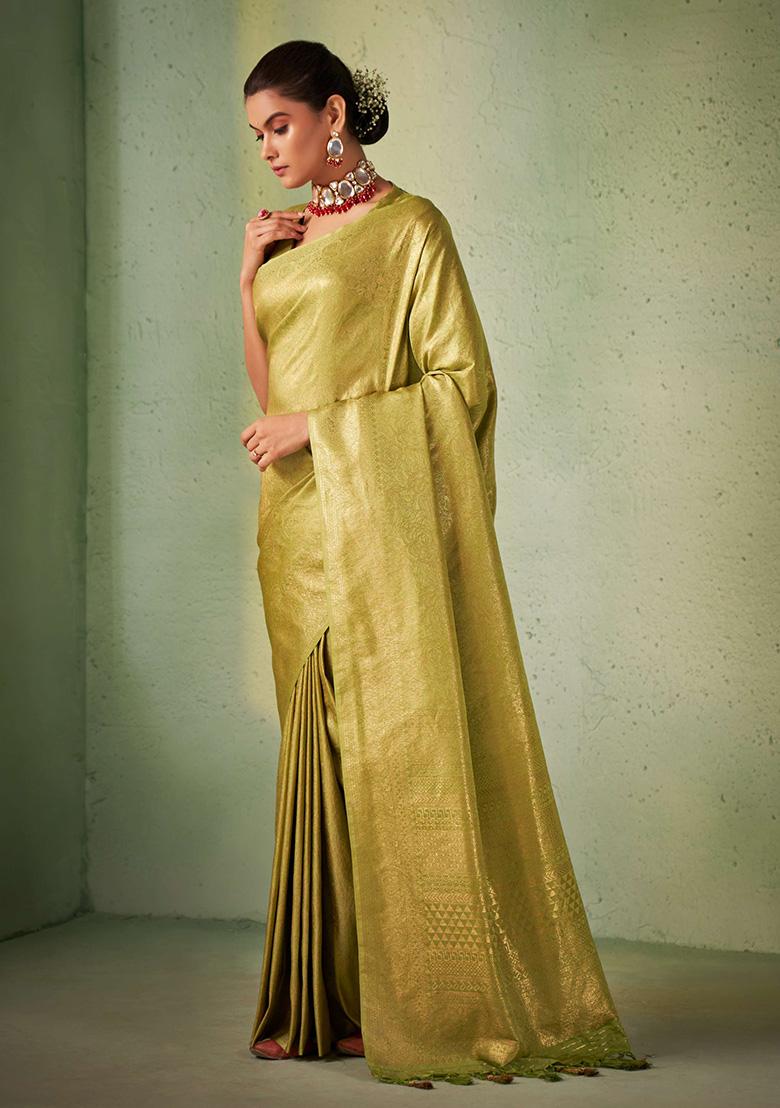 Green Zari Work Silk Saree Set