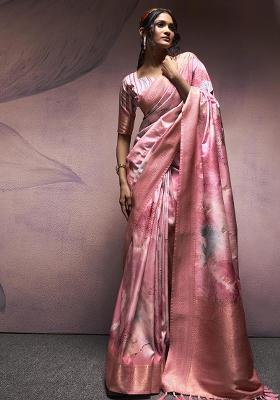 Red Embroidered Silk Saree Set