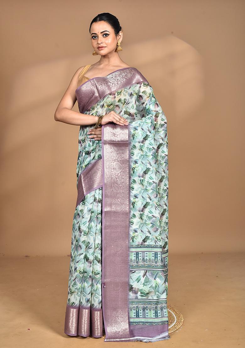 Multicolour Chanderi Digital Print Saree