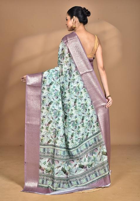 Multicolour Chanderi Digital Print Saree