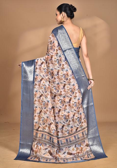 Multicolour Chanderi Digital Print Saree