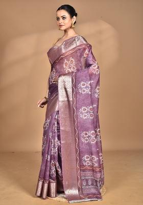 Multicolour Chanderi Digital Print Saree