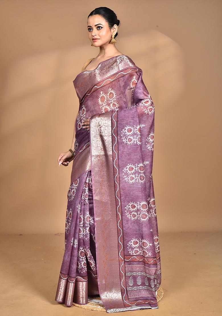 Multicolour Chanderi Digital Print Saree