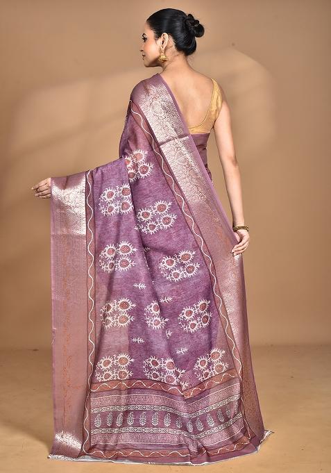 Multicolour Chanderi Digital Print Saree