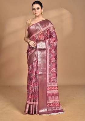 Multicolour Chanderi Digital Print Saree