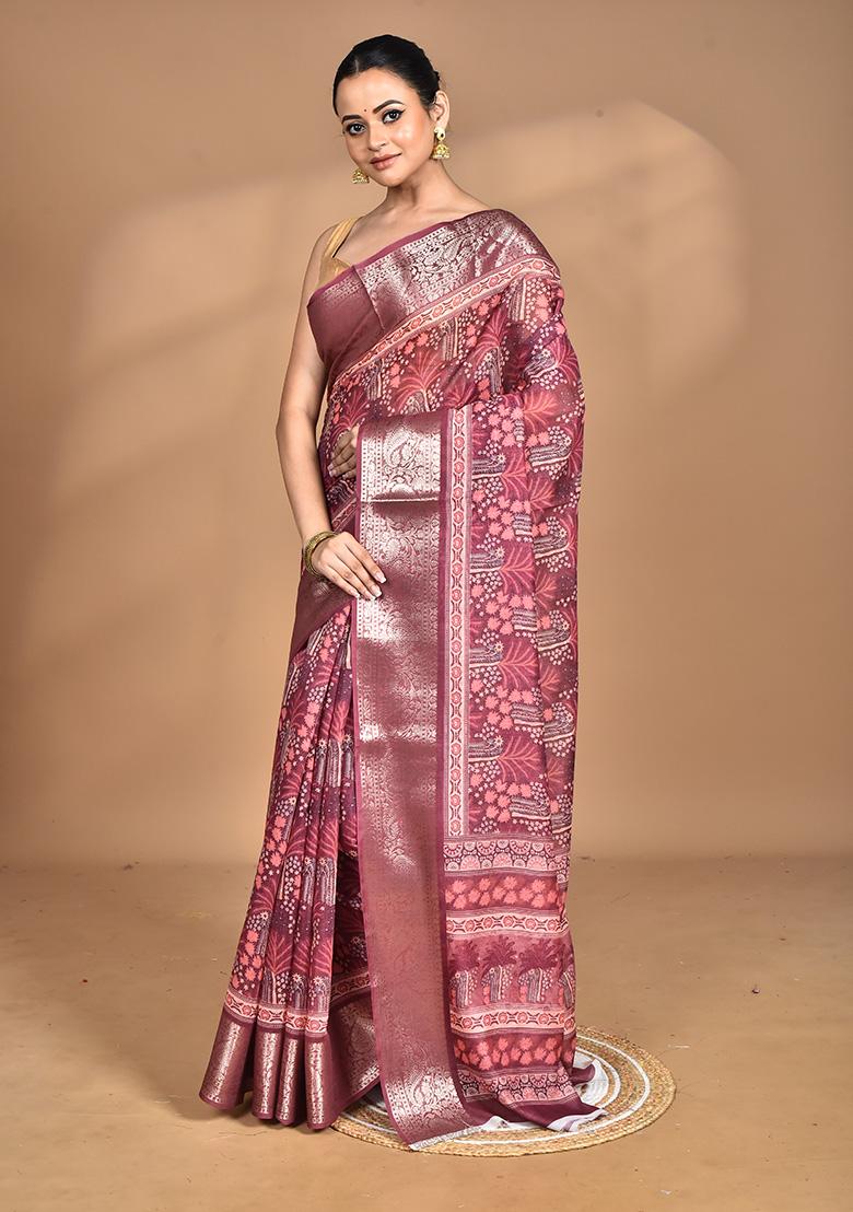 Multicolour Chanderi Digital Print Saree
