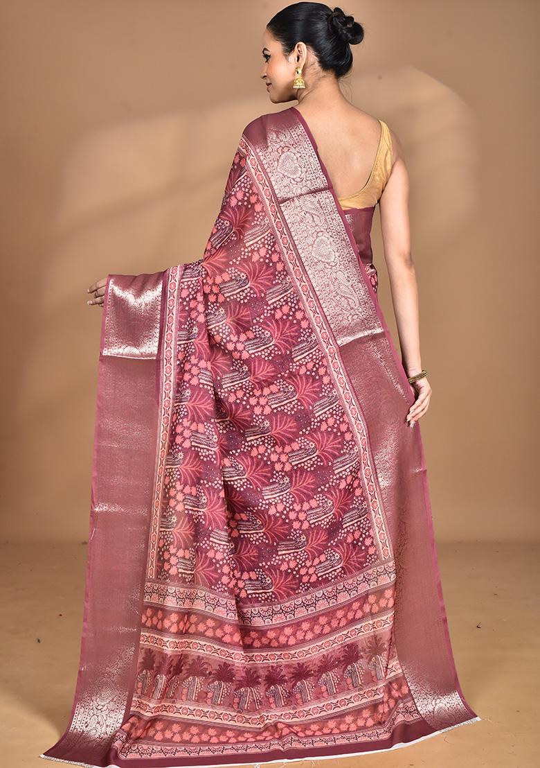 Multicolour Chanderi Digital Print Saree